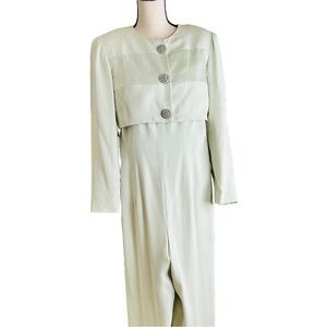 Vintage 70s Mint Green Jumpsuit & Jacket Saks Fifth Ave